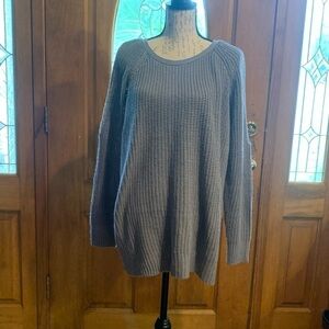 Ashley Stewart purple sweater with cut out sleeves and back size 2x EUC
